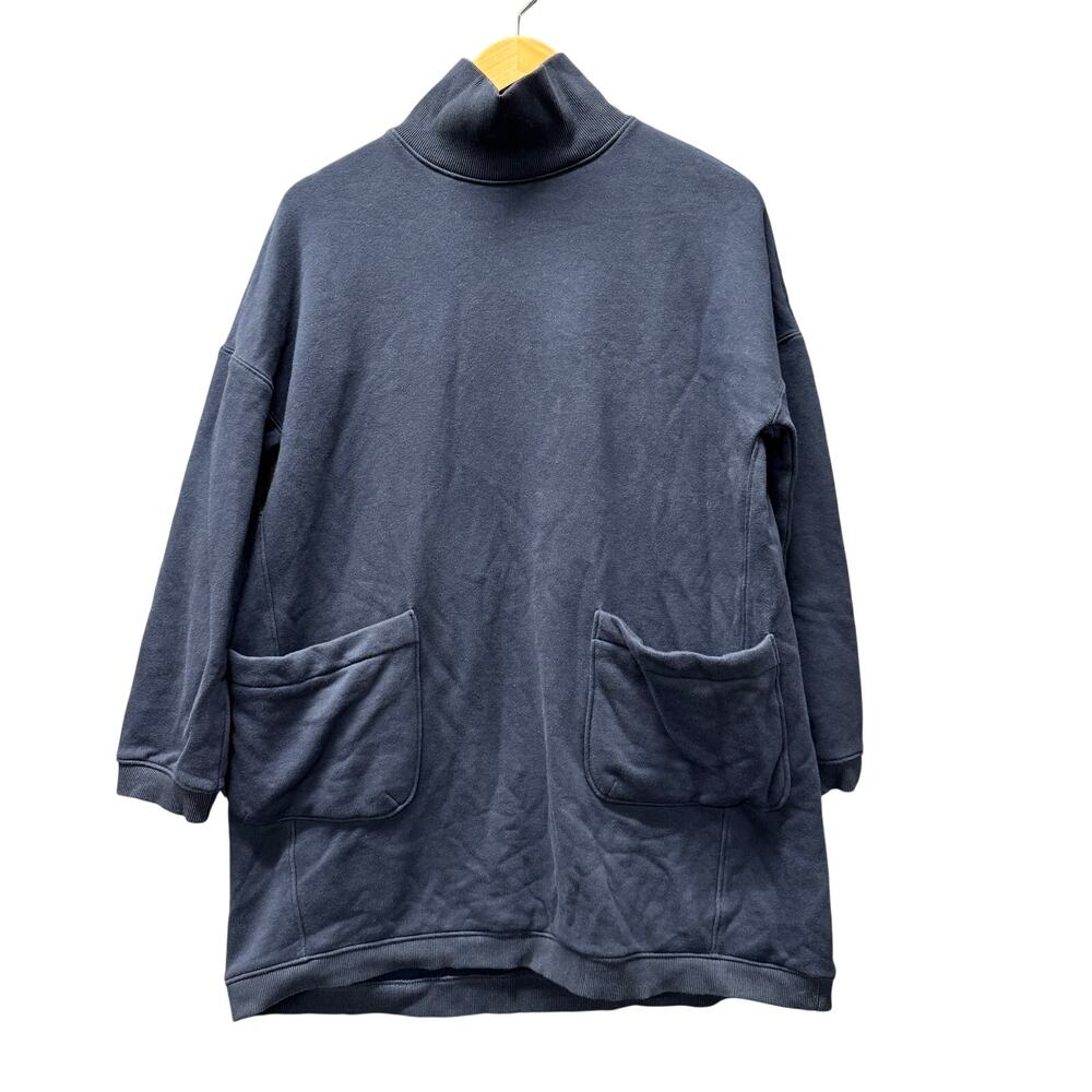 Pomander Place Dress Navy Porter Mock Neck Sweatshirt Style Mini Womens Small